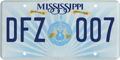 MS license plate DFZ007