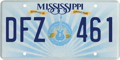 MS license plate DFZ461