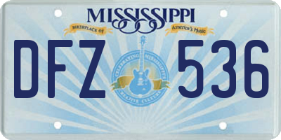 MS license plate DFZ536