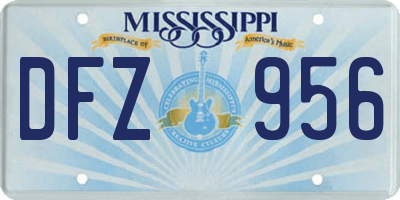 MS license plate DFZ956
