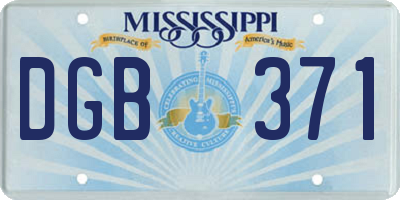 MS license plate DGB371