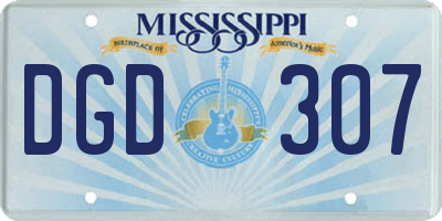 MS license plate DGD307