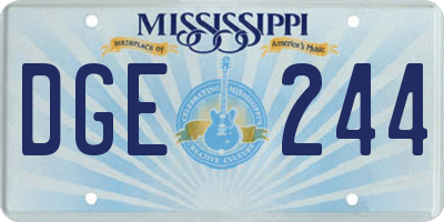 MS license plate DGE244
