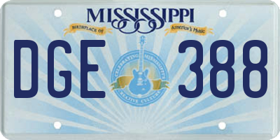 MS license plate DGE388