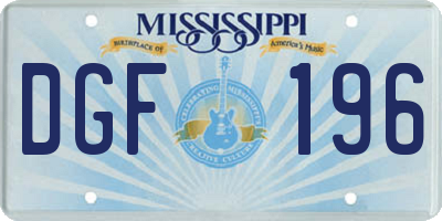 MS license plate DGF196