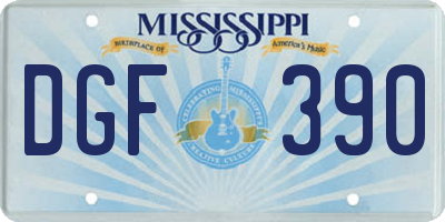 MS license plate DGF390