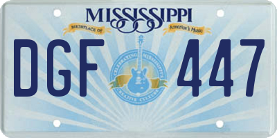 MS license plate DGF447