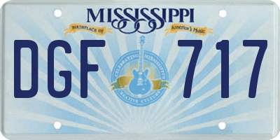 MS license plate DGF717
