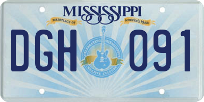 MS license plate DGH091