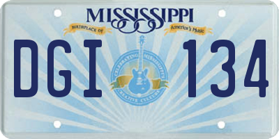 MS license plate DGI134