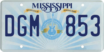 MS license plate DGM853
