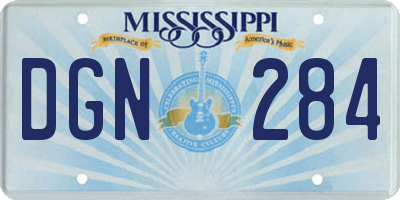 MS license plate DGN284
