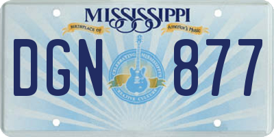 MS license plate DGN877