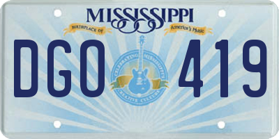 MS license plate DGO419