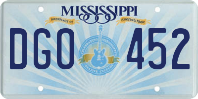 MS license plate DGO452