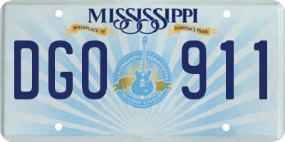 MS license plate DGO911