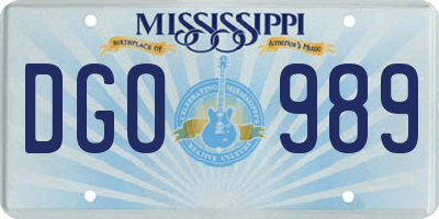 MS license plate DGO989