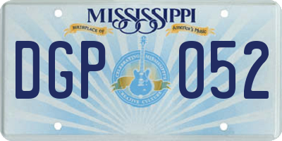 MS license plate DGP052
