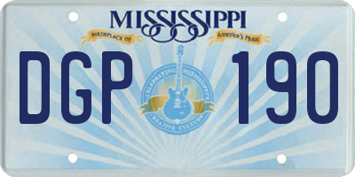 MS license plate DGP190