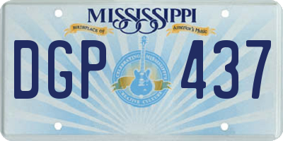 MS license plate DGP437