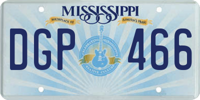 MS license plate DGP466