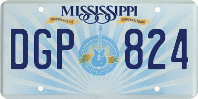 MS license plate DGP824