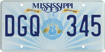 MS license plate DGQ345