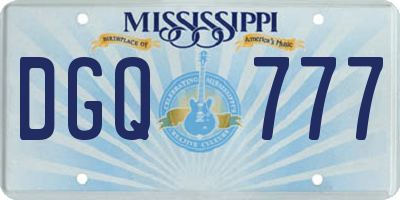 MS license plate DGQ777