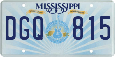 MS license plate DGQ815