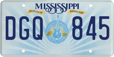 MS license plate DGQ845