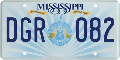 MS license plate DGR082