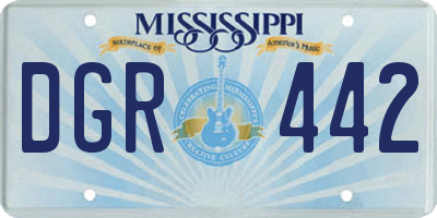 MS license plate DGR442