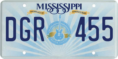 MS license plate DGR455