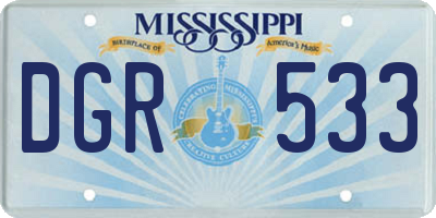 MS license plate DGR533