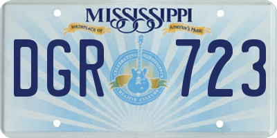 MS license plate DGR723