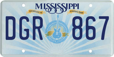 MS license plate DGR867
