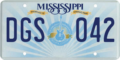 MS license plate DGS042