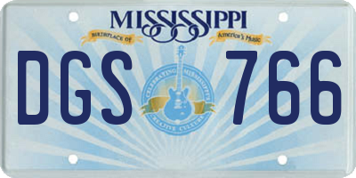 MS license plate DGS766