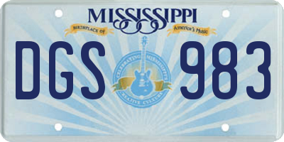 MS license plate DGS983