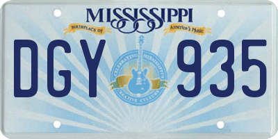MS license plate DGY935