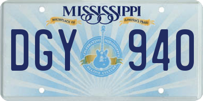 MS license plate DGY940