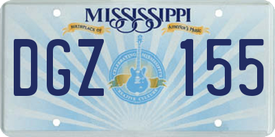 MS license plate DGZ155