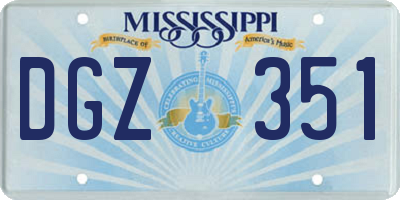 MS license plate DGZ351