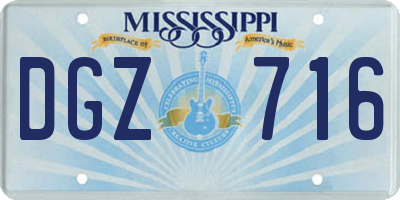 MS license plate DGZ716
