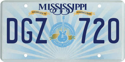 MS license plate DGZ720