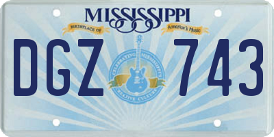 MS license plate DGZ743