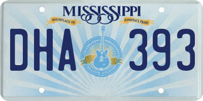 MS license plate DHA393