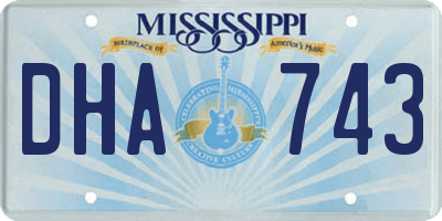 MS license plate DHA743