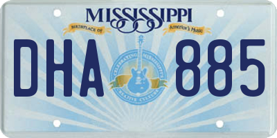 MS license plate DHA885