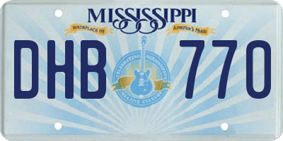 MS license plate DHB770